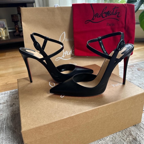 Christian Louboutin Black Leather Heels - Picture 3 of 4